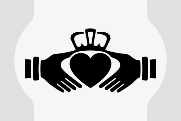 Download Claddagh Symbol Hands Heart Crown Silhou - Heart Collection